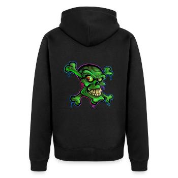 Pirate Skull Cartoon Graffiti - Unisex Premium Organic Zip Hoodie - black - Back - Nico (187cm)