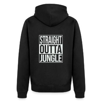 Straight Outta Jungle - Unisex Premium Organic Zip Hoodie - black - Back - Nico (187cm)