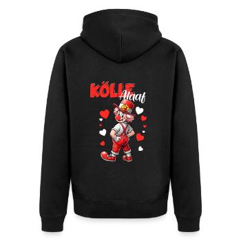 Cologne Kölle Alaaf Carnival Clown Rut Wiess Costume - Unisex Premium Organic Zip Hoodie - black - Back - Nico (187cm)