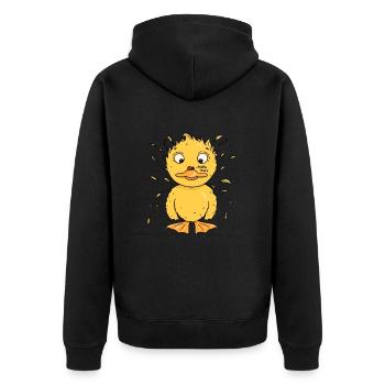 Un petit canard se lie d’amitié avec une coccinelle - Veste à capuche bio Premium Unisexe - noir - Dos - Nico (187cm)