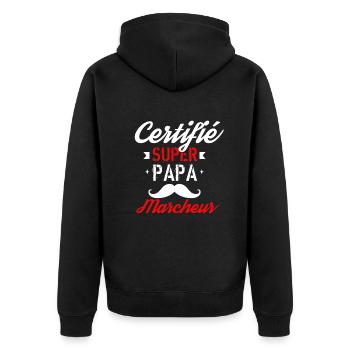 Certifié Super papa marcheur - Veste à capuche bio Premium Unisexe - noir - Dos - Nico (187cm)