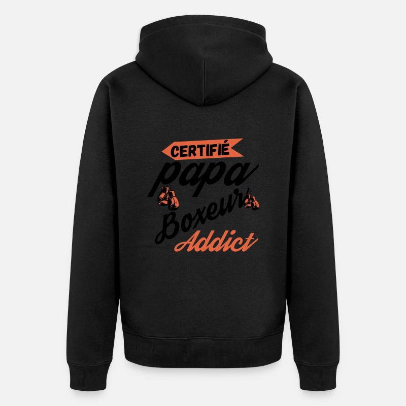 Certifié Papa Boxeur Addict - Veste à capuche bio Premium Unisexe - noir