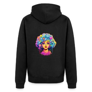 Sweet Candy Girl - Unisex Premium Bio Zip Hoodie - Schwarz - Hinten - Nico (187cm)