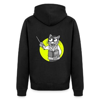 Beruf Lehrer Retro - Unisex Premium Bio Zip Hoodie - Schwarz - Hinten - Nico (187cm)