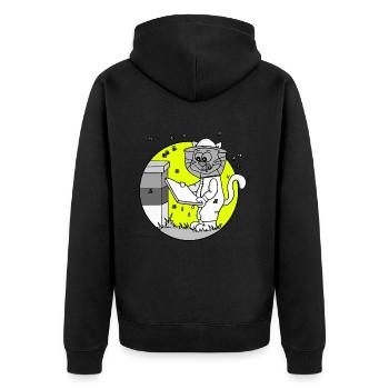 Beruf Imker Retro - Unisex Premium Bio Zip Hoodie - Schwarz - Hinten - Nico (187cm)