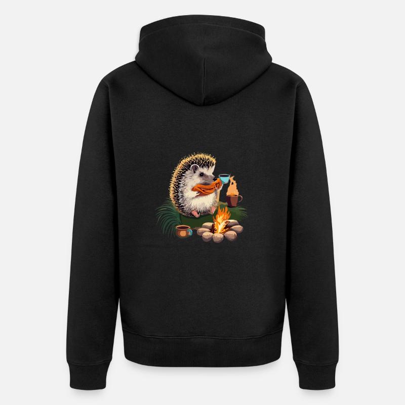 Lagerfeuer - Unisex Premium Bio Zip Hoodie - Schwarz