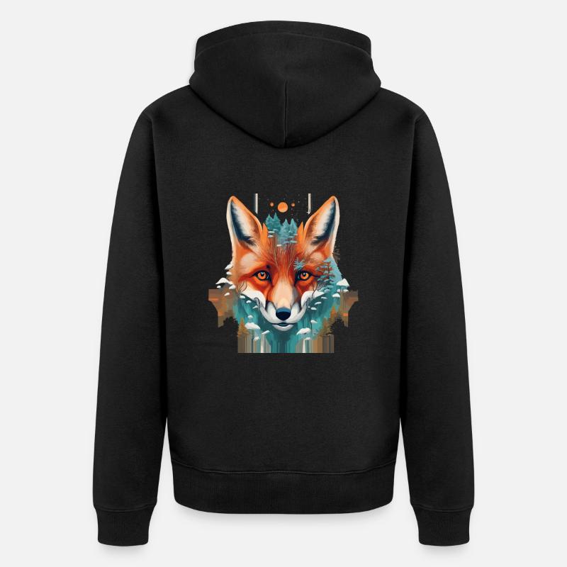 Fuchs - Unisex Premium Bio Zip Hoodie - Schwarz