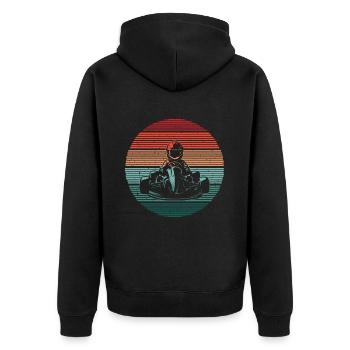 Go-Kart Motorsport Karts Boys Kart Race Men - Unisex Premium Organic Zip Hoodie - black - Back - Nico (187cm)