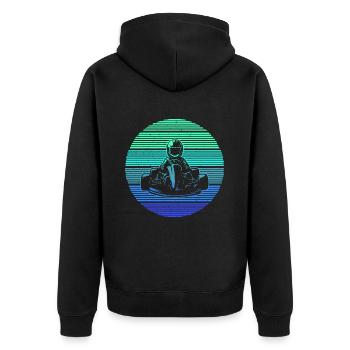 Kart Racing Motorsport Karts Boys Go-Kart Men - Unisex Premium Organic Zip Hoodie - black - Back - Nico (187cm)