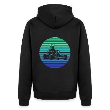 Kart Racing Motorsport Karts Men Go-Kart Boys - Unisex Premium Organic Zip Hoodie - black - Back - Nico (187cm)