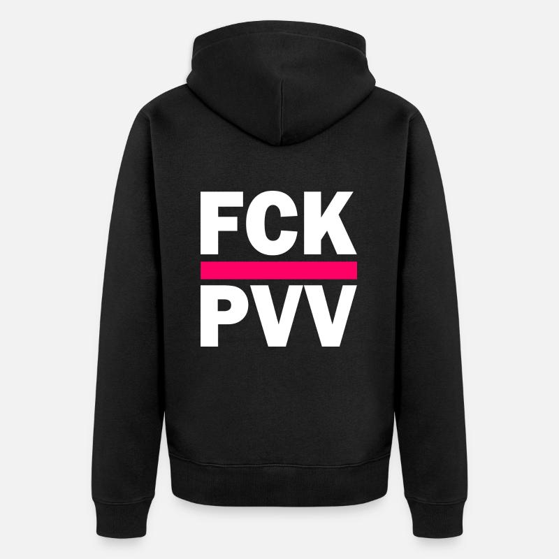 Fck pvv - Unisex Premium Bio Zip Hoodie - Schwarz