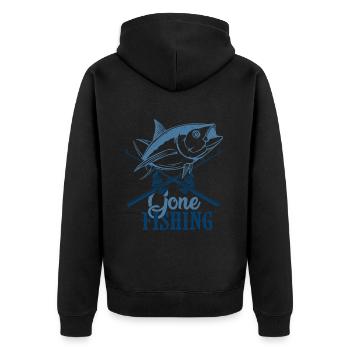 pêché gone fiching cadeau pêcheur en haut de mer - Veste à capuche bio Premium Unisexe - noir - Dos - Nico (187cm)