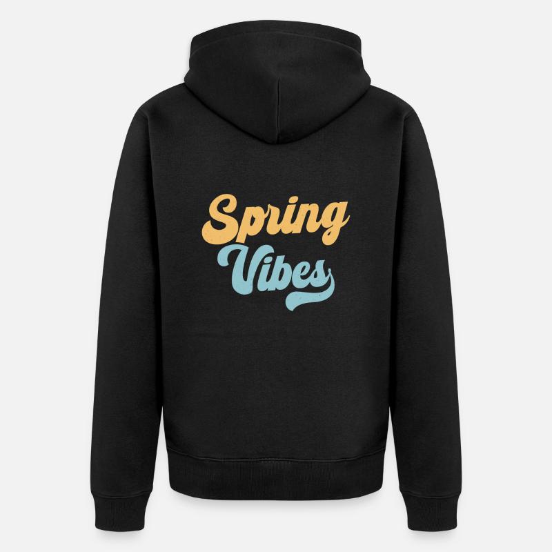 Vibrations printanières - Veste à capuche bio Premium Unisexe - noir