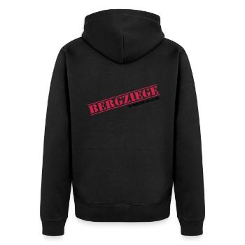 bergziege servus alpin bergwandern bergtags - Unisex Premium Bio Zip Hoodie - Schwarz - Hinten - Nico (187cm)