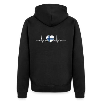 Finlande Heartline Heartbeat Scandinavie Vacances - Veste à capuche bio Premium Unisexe - noir - Dos - Nico (187cm)