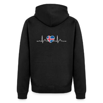 Islande Heartline Heartbeat Scandinavie Vacances - Veste à capuche bio Premium Unisexe - noir - Dos - Nico (187cm)
