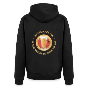 Maitre de Bière Vo Dao - Humour Apéro Alcool - Veste à capuche bio Premium Unisexe - noir - Dos - Nico (187cm)