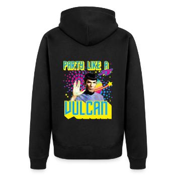 Star Trek Anniversaire Party Like A Vulcan - Veste à capuche bio Premium Unisexe - noir - Dos - Nico (187cm)