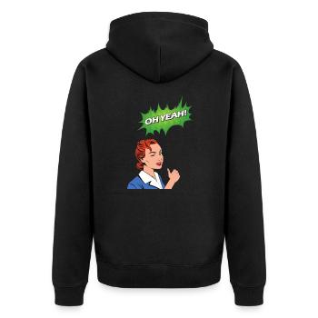 Oh ouais bande dessinée comique style bande dessinée bulle nerd - Veste à capuche bio Premium Unisexe - noir - Dos - Nico (187cm)