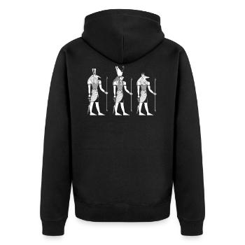 Pharao Ägypten Anubis - Unisex Premium Bio Zip Hoodie - Schwarz - Hinten - Nico (187cm)