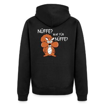 Nüffe - Unisex Premium Bio Zip Hoodie - Schwarz - Hinten - Nico (187cm)
