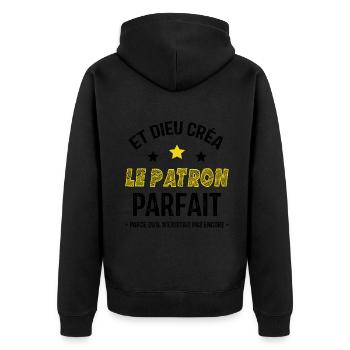 Et dieu créa le patron parfait - Veste à capuche bio Premium Unisexe - noir - Dos - Nico (187cm)