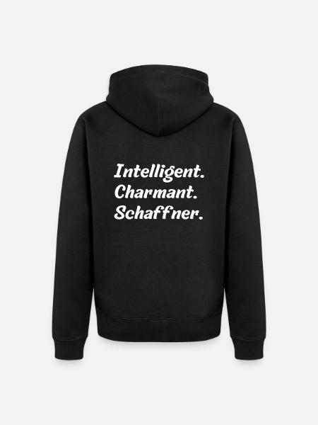 Intelligent. Charmant. Schaffner - Unisex Premium Bio Zip Hoodie - Schwarz