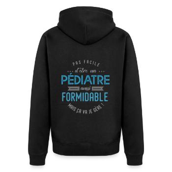 pédiatre formidable - Veste à capuche bio Premium Unisexe - noir - Dos - Nico (187cm)
