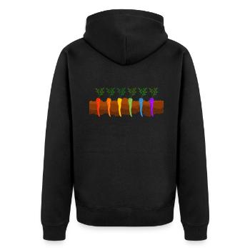garden organic farmer-love vegetable bed carrot rainbow - Unisex Premium Organic Zip Hoodie - black - Back - Nico (187cm)