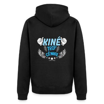 Kiné Trop Génial Homme Idée Cadeau - Veste à capuche bio Premium Unisexe - noir - Dos - Nico (187cm)