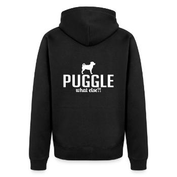 Puggle what else Hundespruch Hunde Wilsigns - Veste à capuche bio Premium Unisexe - noir - Dos - Nico (187cm)