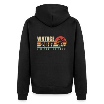 2017 Année d’anniversaire millésime original 2017 - Veste à capuche bio Premium Unisexe - noir - Dos - Nico (187cm)