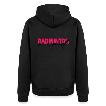 Badminton Federball - Veste à capuche bio Premium Unisexe - noir - Dos - Nico (187cm)