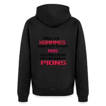 Pion Surveillant Collège Lycée Cadeau Humour - Veste à capuche bio Premium Unisexe - noir - Dos - Nico (187cm)