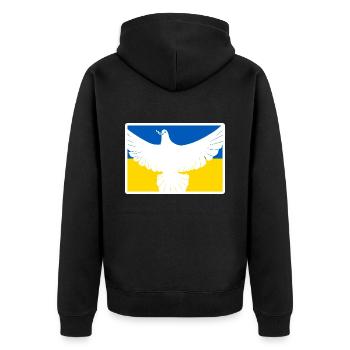 Colombe de la paix Guerre du drapeau ukrainien - Veste à capuche bio Premium Unisexe - noir - Dos - Nico (187cm)