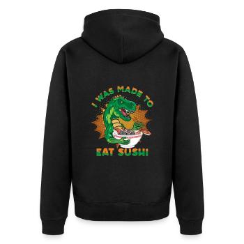 Amateur de cuisine japonaise, on m’a fait manger des sushis - Veste à capuche bio Premium Unisexe - noir - Dos - Nico (187cm)