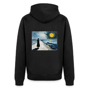 Mom on the Beach 5 - Unisex Premium Organic Zip Hoodie - black - Back - Nico (187cm)