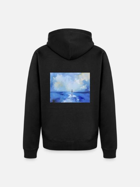 Mama am Strand 7 - Unisex Premium Bio Zip Hoodie - Schwarz