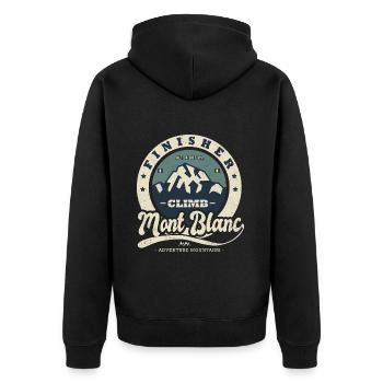 mountaineering finisher Mont Blanc Mountain sport - Unisex Premium Organic Zip Hoodie - black - Back - Nico (187cm)