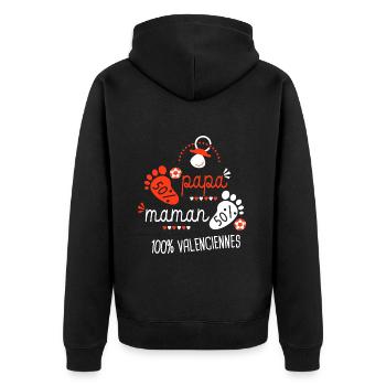Valenciennes foot bébé supporter club football va - Veste à capuche bio Premium Unisexe - noir - Dos - Nico (187cm)