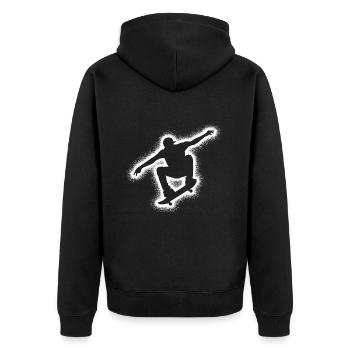 Skating Skater Skateboarder Men's Skateboard - Unisex Premium Organic Zip Hoodie - black - Back - Nico (187cm)
