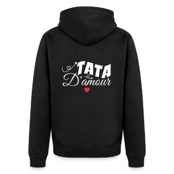 Tata D'amour - Veste à capuche bio Premium Unisexe - noir - Dos - Nico (187cm)