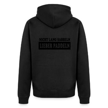 Paddeln stand up paddle SUP Paddel - Unisex Premium Bio Zip Hoodie - Schwarz - Hinten - Nico (187cm)