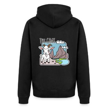 The GOAT - Mignonne petite chèvre dans les montagnes - Veste à capuche bio Premium Unisexe - noir - Dos - Nico (187cm)