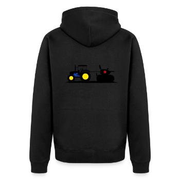 Tractor Harvest Time Farmer Thanksgiving Tractor Driver - Unisex Premium Organic Zip Hoodie - black - Back - Nico (187cm)