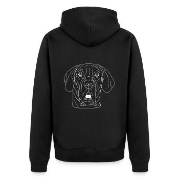 Deutsche Dogge - Unisex Premium Bio Zip Hoodie - Schwarz - Hinten - Nico (187cm)