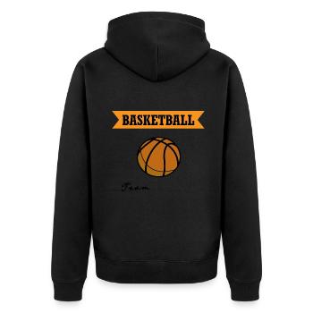 Basketball Basketballer Korbball Sport - Unisex Premium Bio Zip Hoodie - Schwarz - Hinten - Nico (187cm)