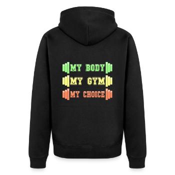 Mon Corps Ma Gym Mon Choice Humour Musculation - Veste à capuche bio Premium Unisexe - noir - Dos - Nico (187cm)