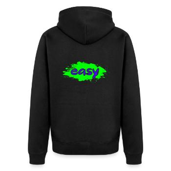 easy - Unisex Premium Bio Zip Hoodie - Schwarz - Hinten - Nico (187cm)