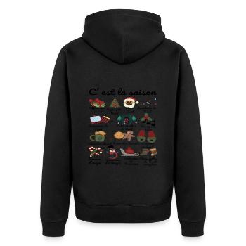 C' Est La Saison Humour Magie De Noël Cadeau - Veste à capuche bio Premium Unisexe - noir - Dos - Nico (187cm)